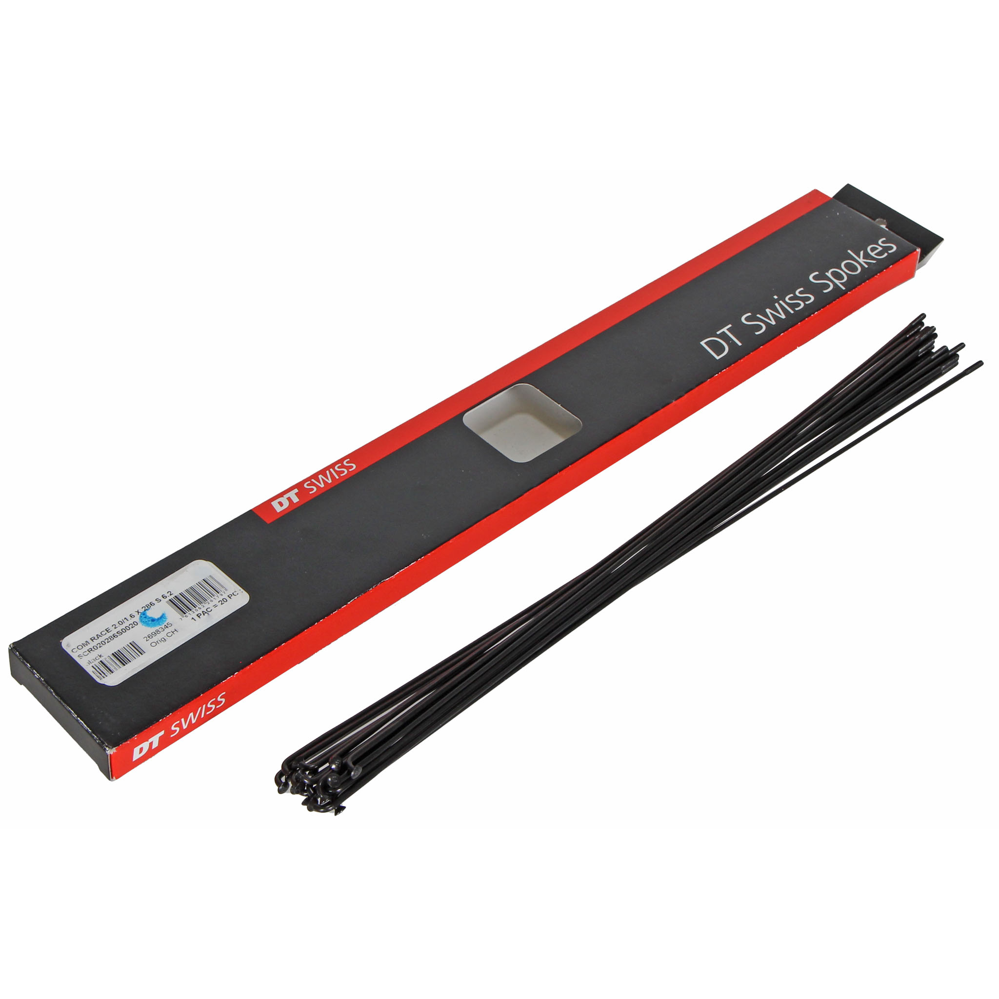 DT Swiss Competition Race 14g DB Spoke, Black, 292mm, 20/Count