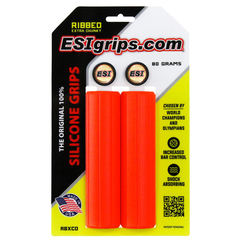 ESI grips MTB Ribbed Extra Chunky Silicone Grips, Red