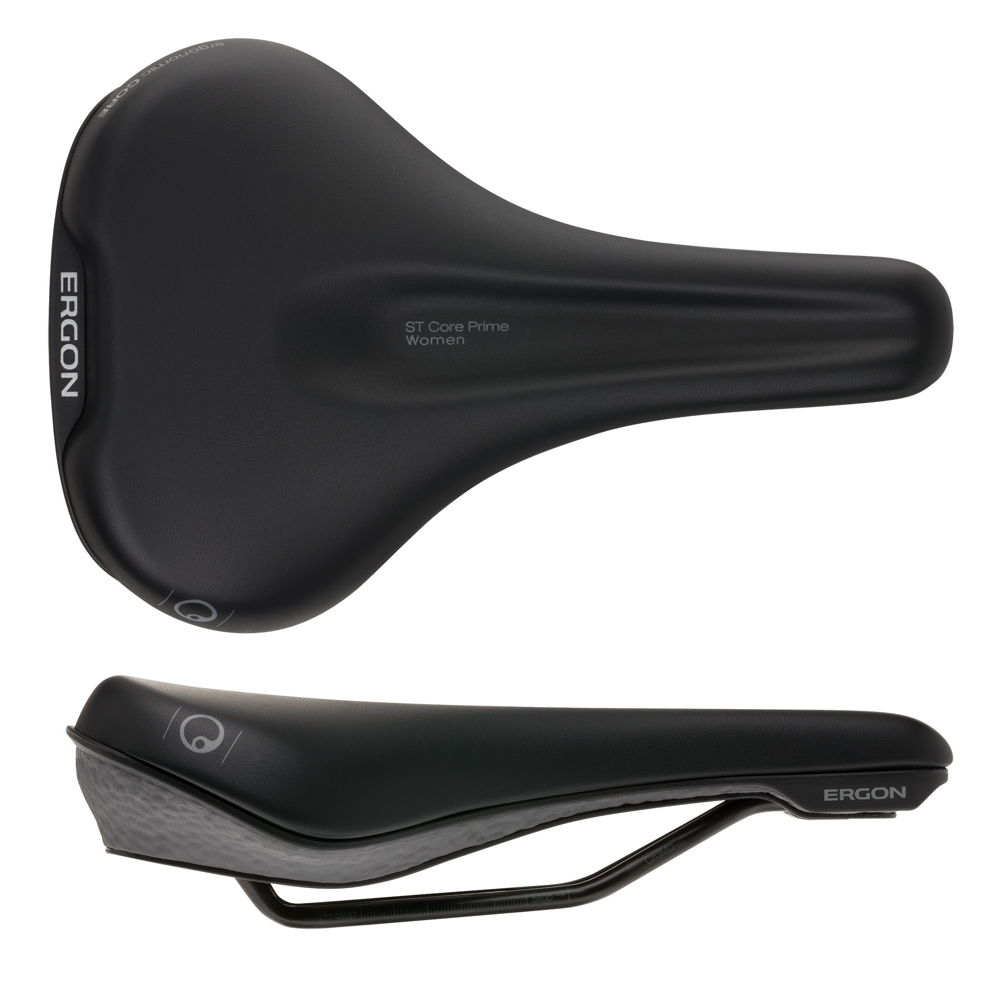 Ergon ST Core Evo Women's Saddle, Medium/Large, Black
