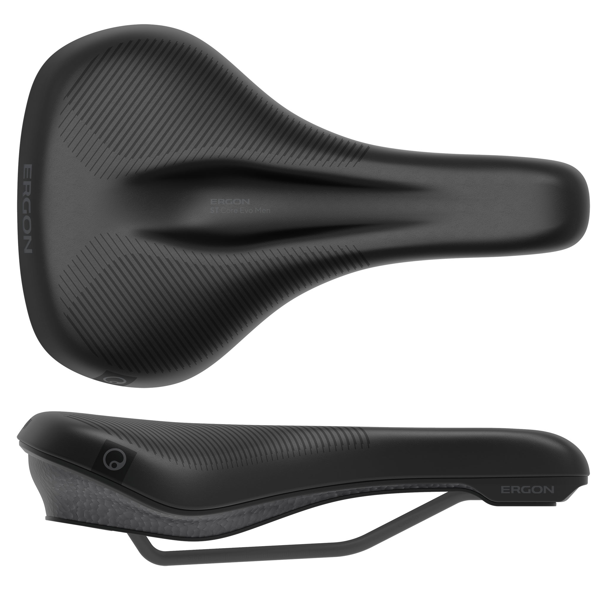 Ergon ST Core Evo Men's Saddle, Medium/Large, Black
