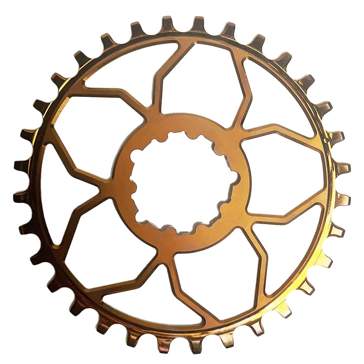 5Dev Titanium 3-Bolt Chainring, 3mm Offset, 30T, Bronze