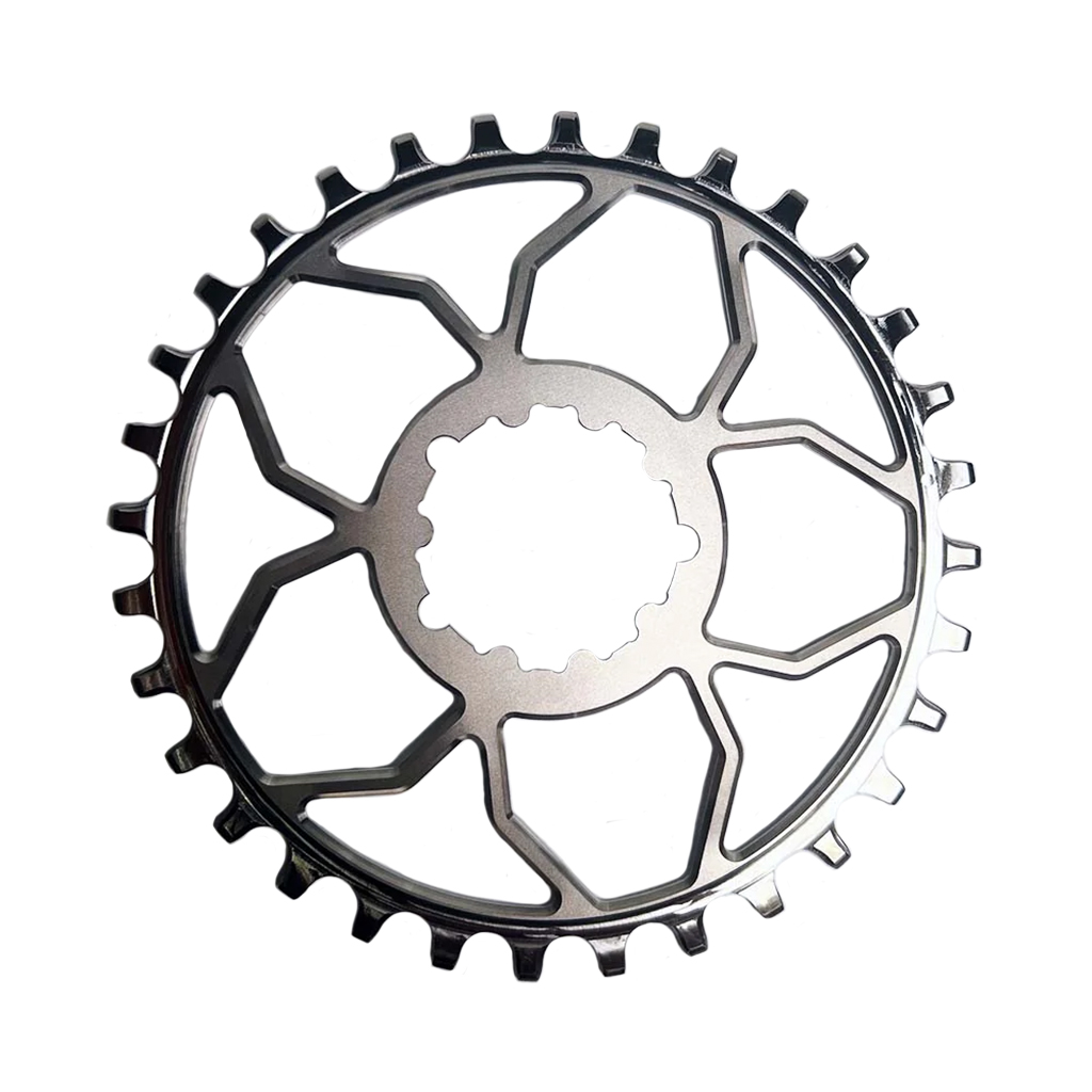 5Dev Titanium 3-Bolt Chainring, 3mm Offset, 30T - Raw/Silv