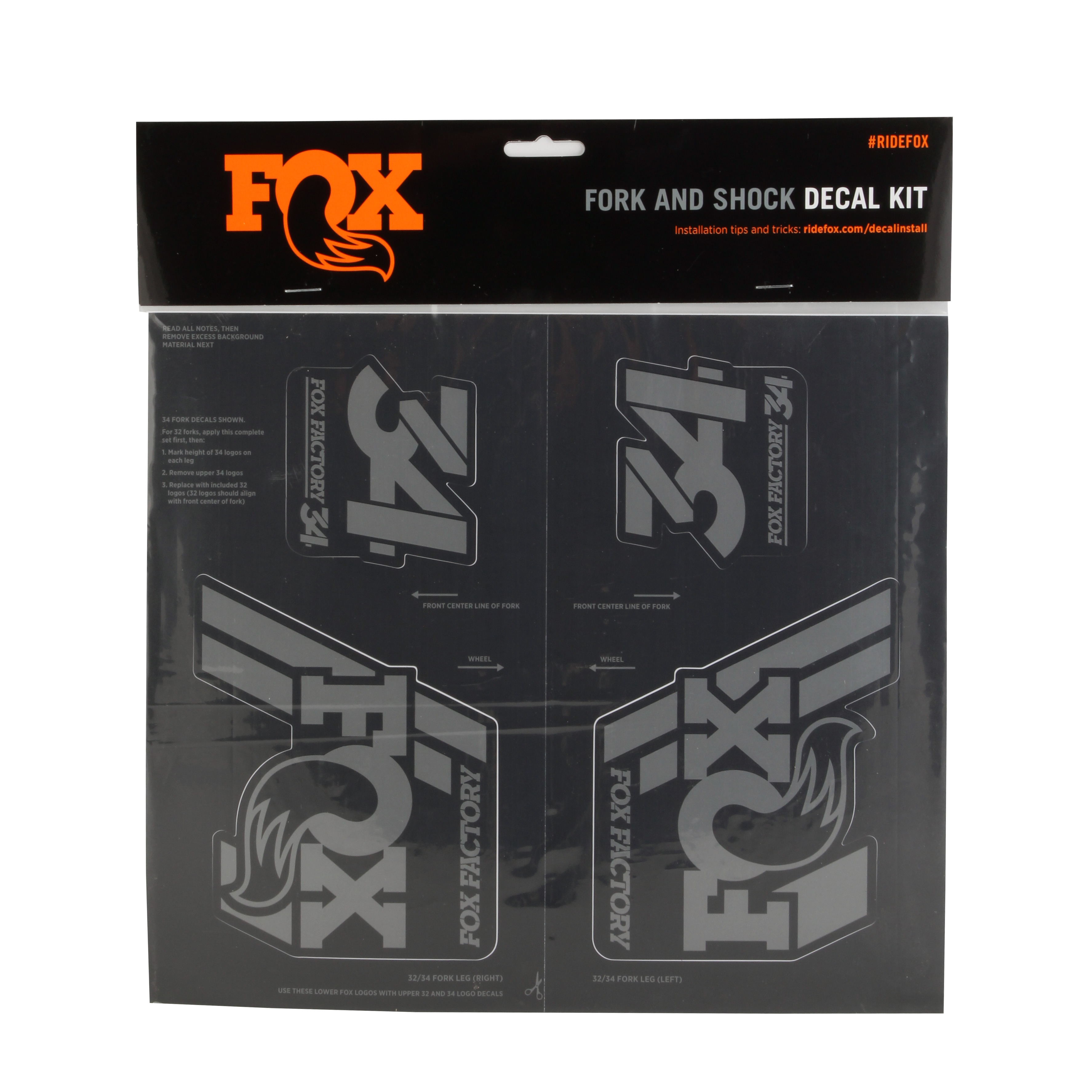 Fox Shox Heritage Decal Kit, Stealth