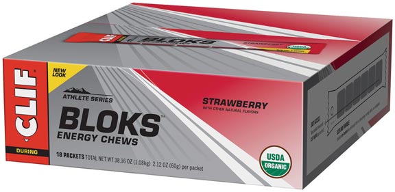 Clif Bloks Energy Chews, Strawberry, 18/Count