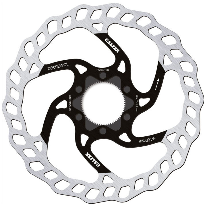 Galfer 160mm Rotor, CL, 1.8mm, Wave, Black/Silver