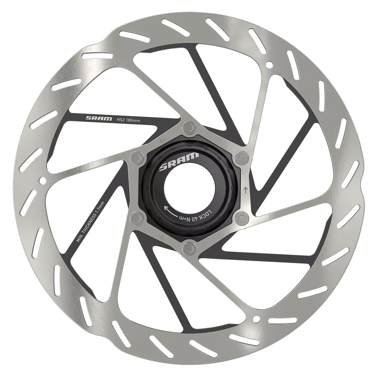 SRAM HS2 Center Lock Rotor, Rounded, 180mm