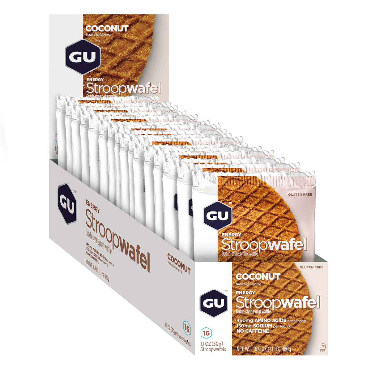 GU Stroopwafel, Coconut, 16/Count
