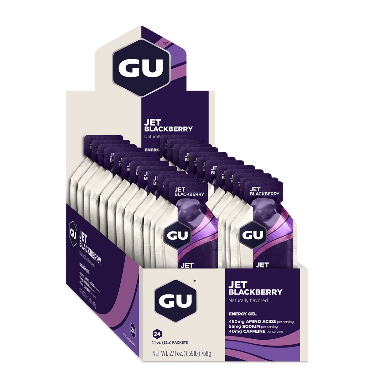 GU Energy Gel, Jet Blackberry, 24/Count