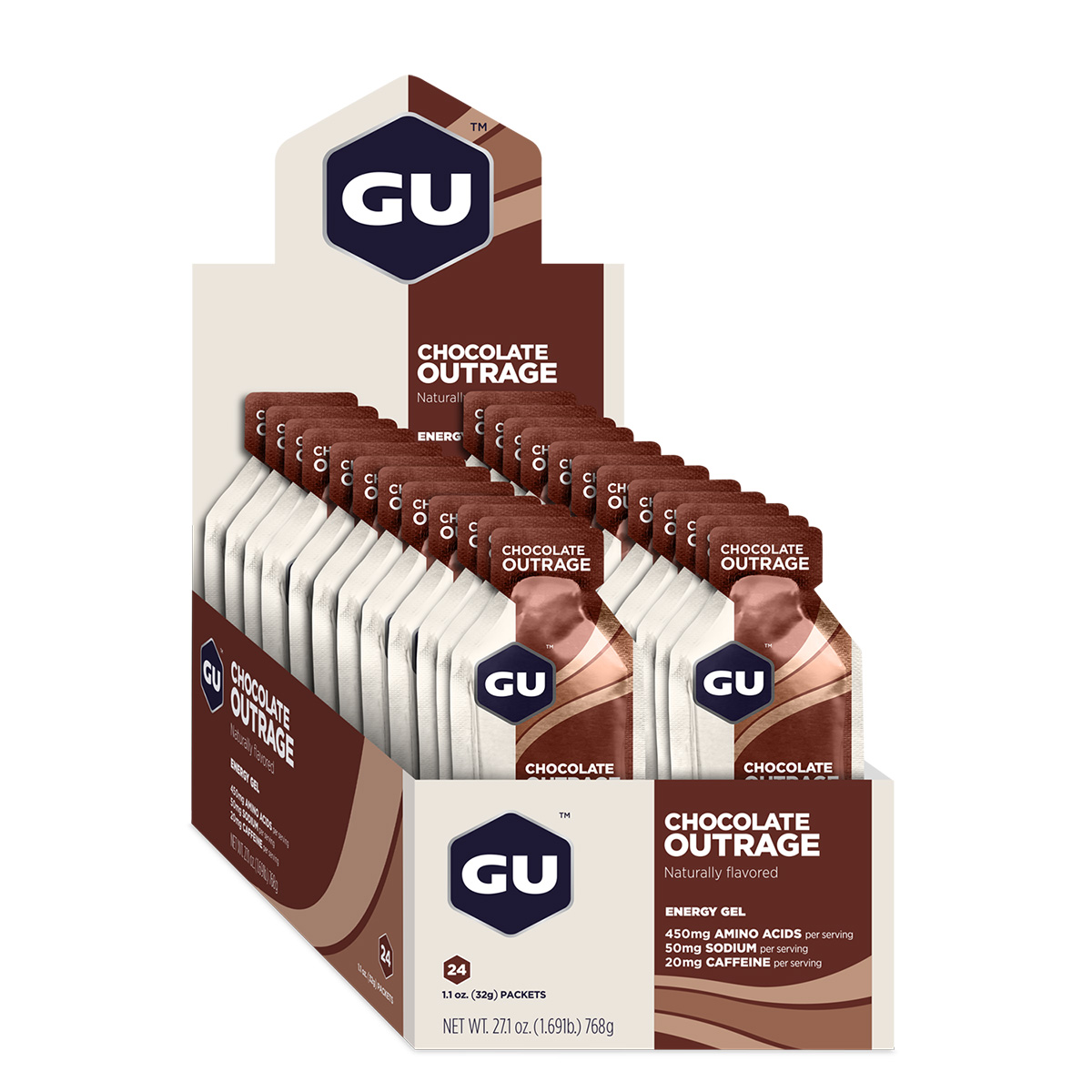 GU Energy Gel, Chocolate Outrage, 24/Count