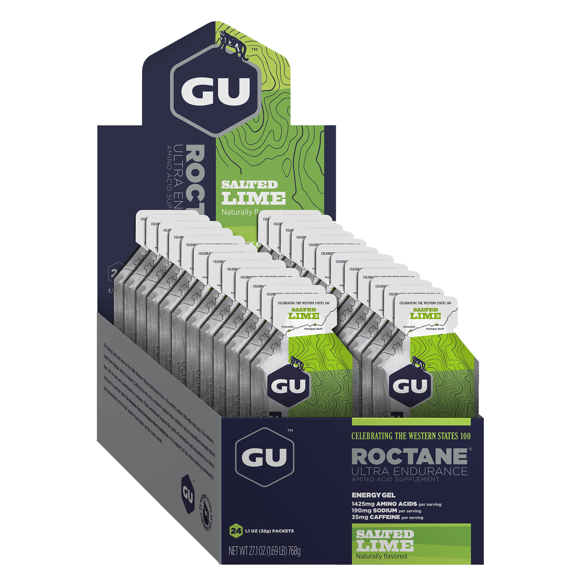 GU Roctane Energy Gel, Salted Lime, 24/Count