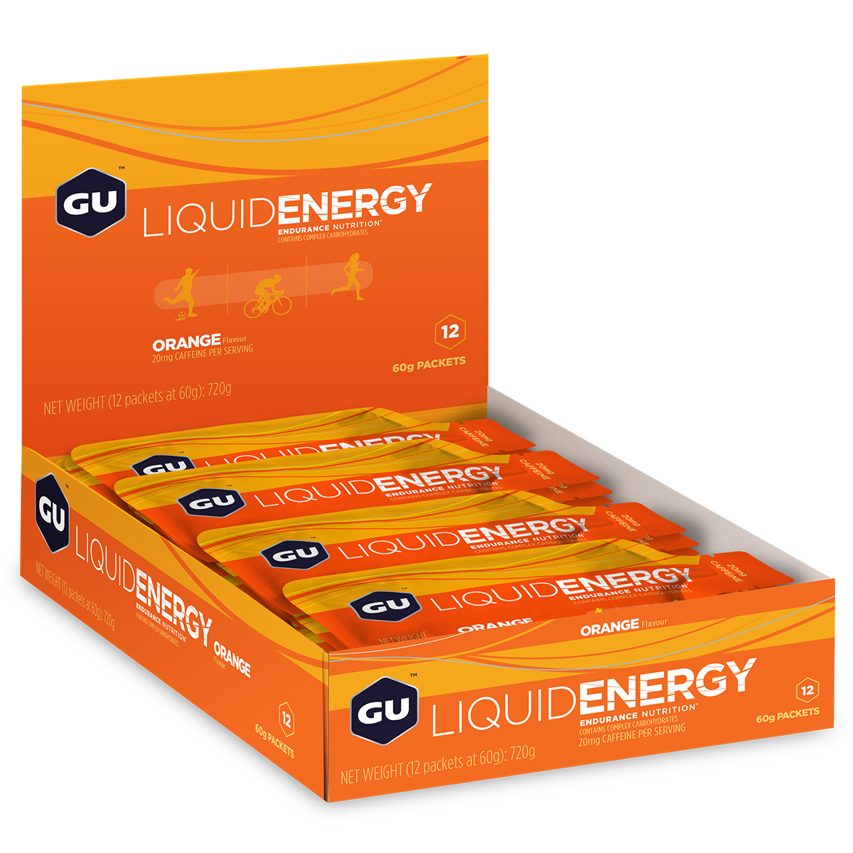 GU Liquid Energy Gel, Orange, 12/Count
