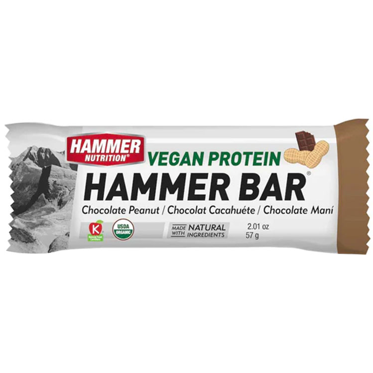 Hammer Nutrition Vegan Protein Bar, Chocolate Peanut, 12/Count