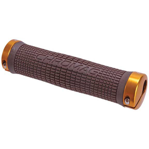 Chromag Squarewave Grips, Brown/Gold