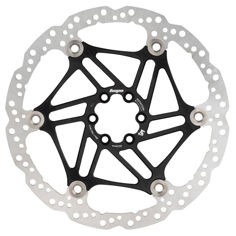 Hope V4 Vented Disc Rotor, 6-Bolt, Float/Wave, 203mm, Blk