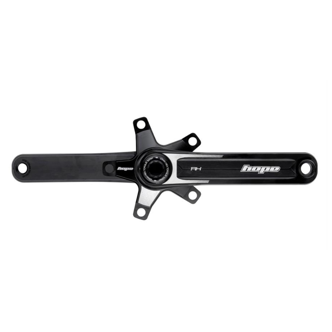 Hope RX Crankset No Spider, 175mm, Black