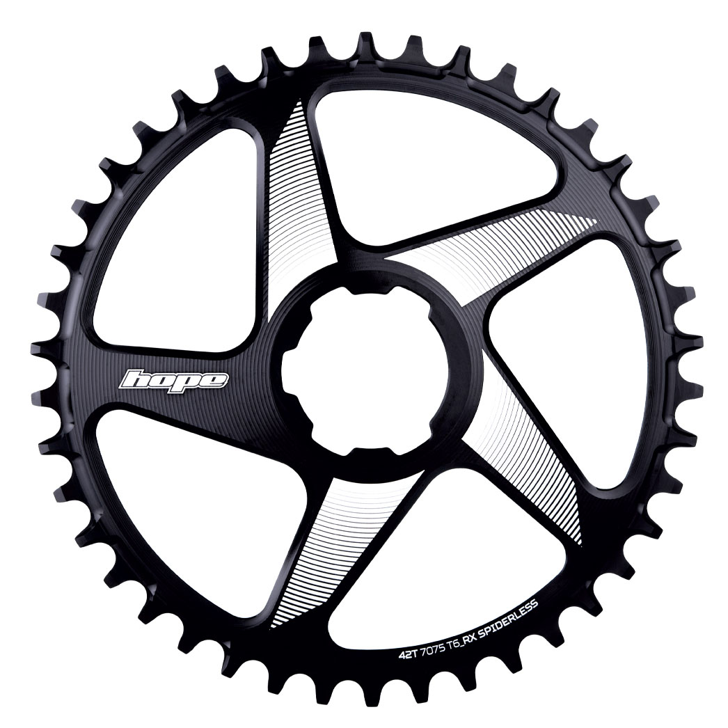 Hope RX V2 Spiderless Chainring, 42T, Black