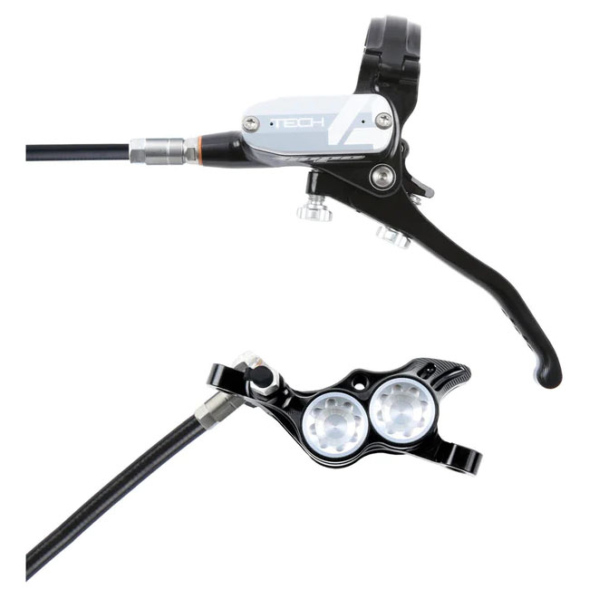 Hope Tech 4 E4 Disc Brake, Left/Front, 74mm, Silver/Black