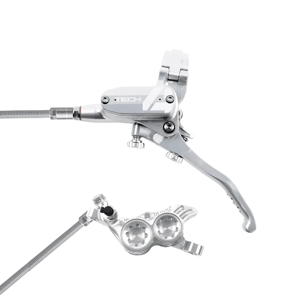 Hope Tech 4 V4 Disc Brake, Left/Front, 74mm, Black/Silver