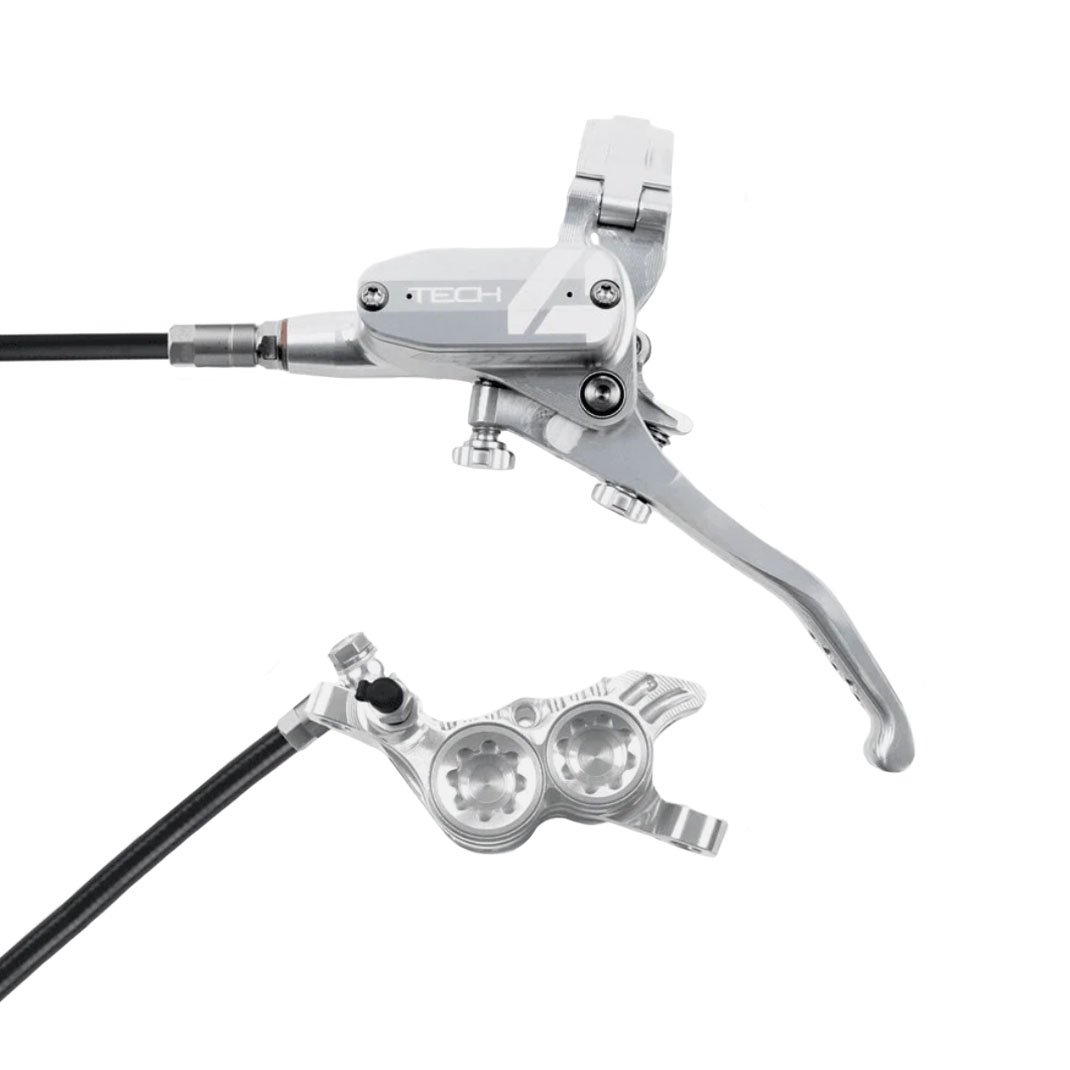 Hope Tech 4 V4 Disc Brake, Left/Front, 74mm, Silver/Silver