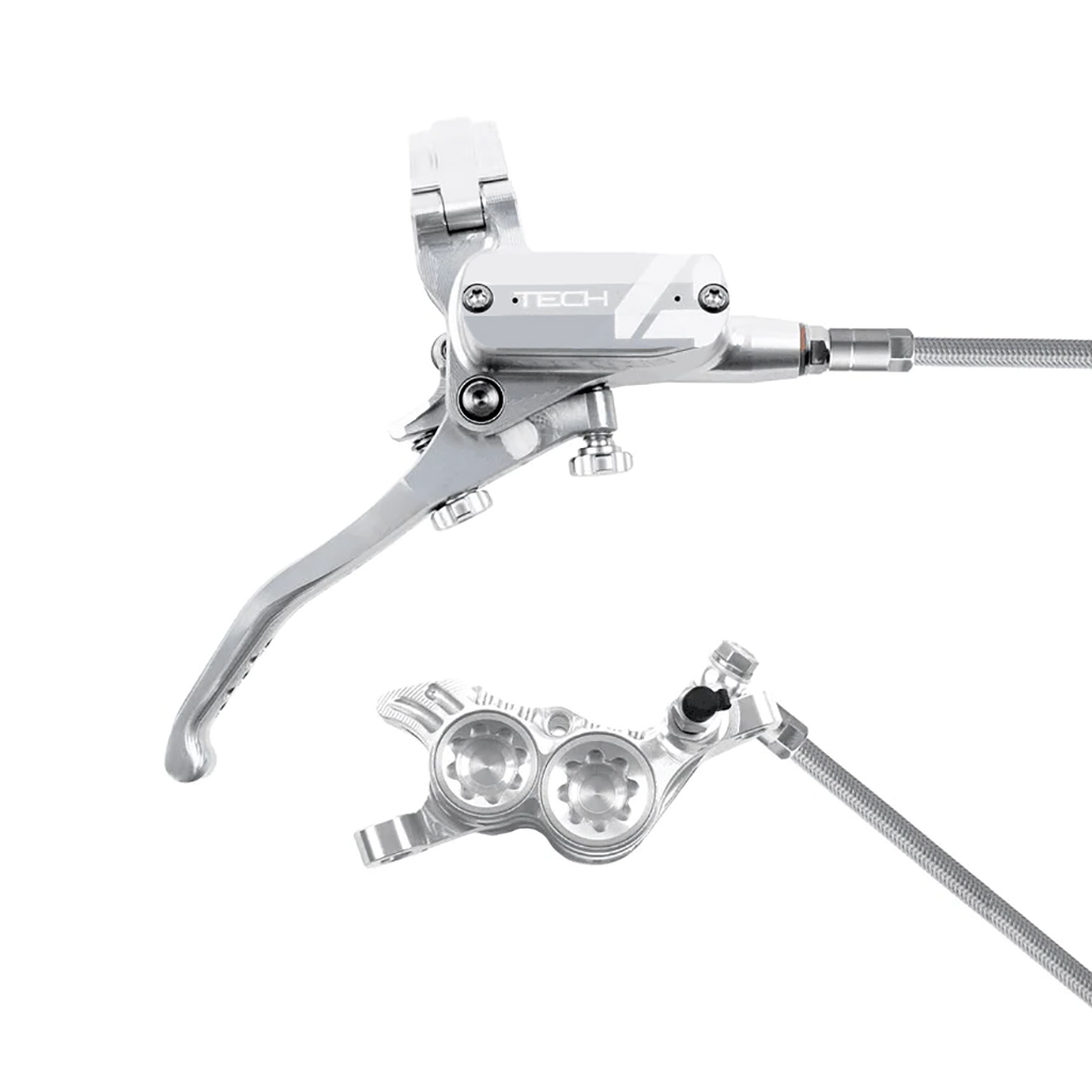 Hope Tech 4 V4 Disc Brake, Right/Rear, 74mm, Black/Silver
