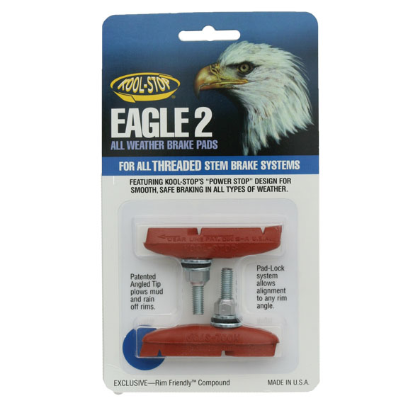 Kool Stop Eagle-Claw 2 Pads, Threaded - Salmon