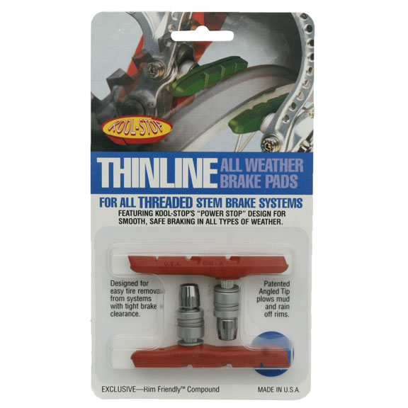 Kool Stop Thinline Pads, Threaded - Salmon Pr