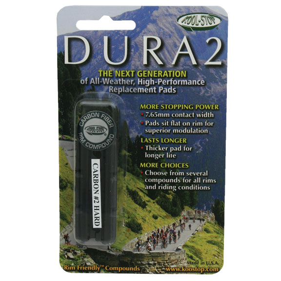 Kool Stop Dura 2 Road Cartridge Inserts, Carbon #2 Pr