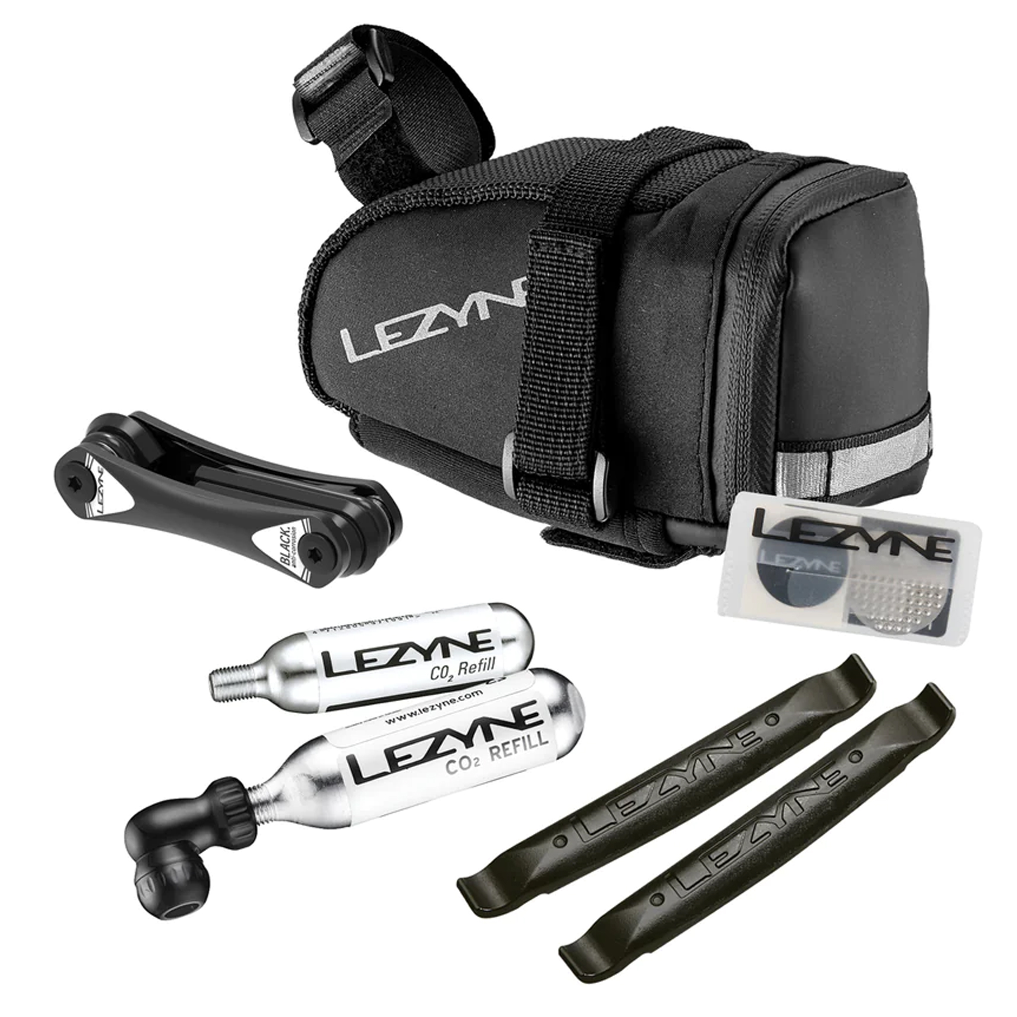 Lezyne M-Caddy CO2 Saddle Bag Kit, Black