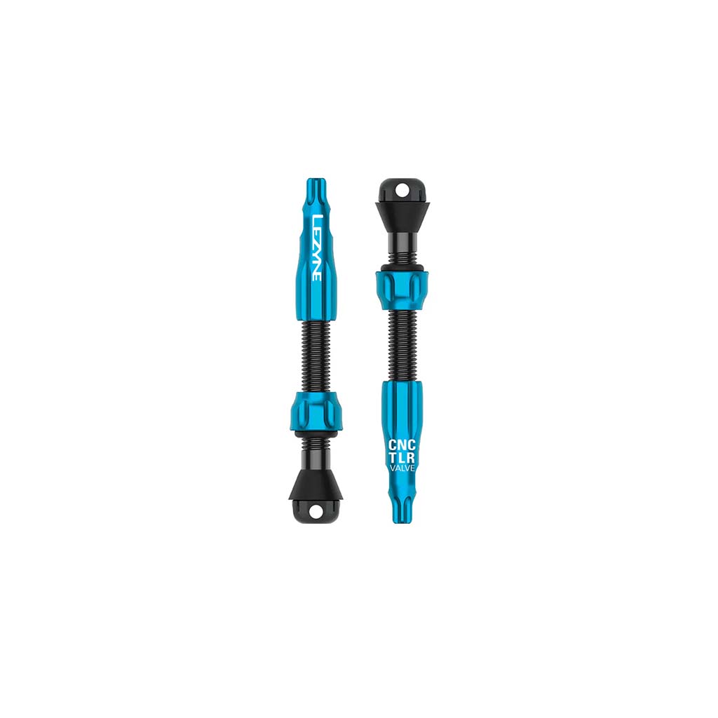 Lezyne CNC TLR Tubeless Valve Pro, 44mm, Blue, Pair