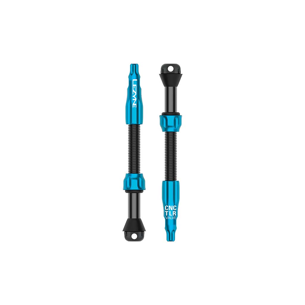 Lezyne CNC TLR Tubeless Valve Pro, 60mm, Blue, Pair
