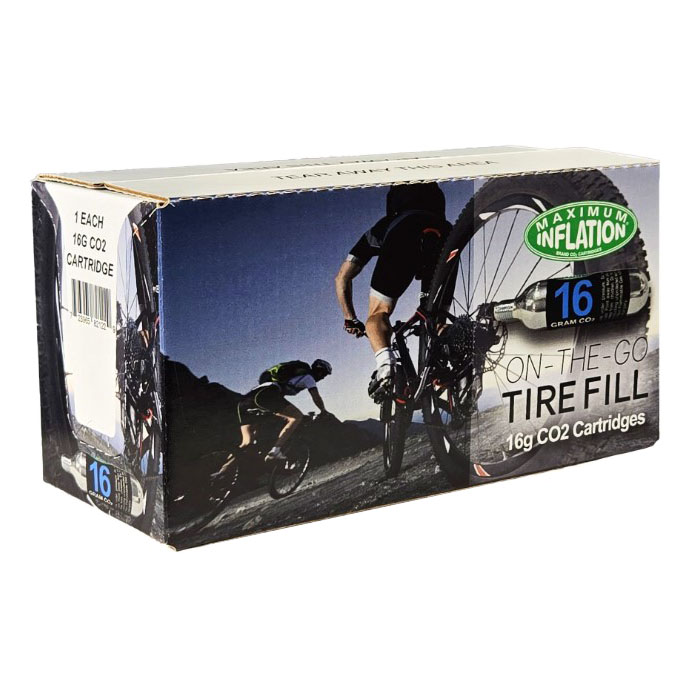 Maximum Inflation CO2 Cartridges, 3/8" threaded, 16g - 50 Pack