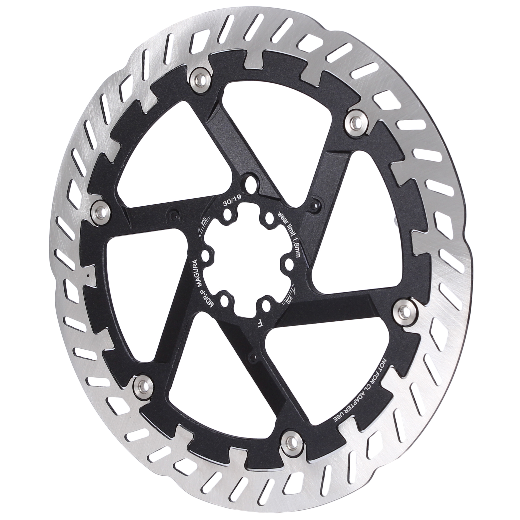 Magura 220mm Rotor, 6-Bolt , 2.0mm, MDR-P, Black/Silver