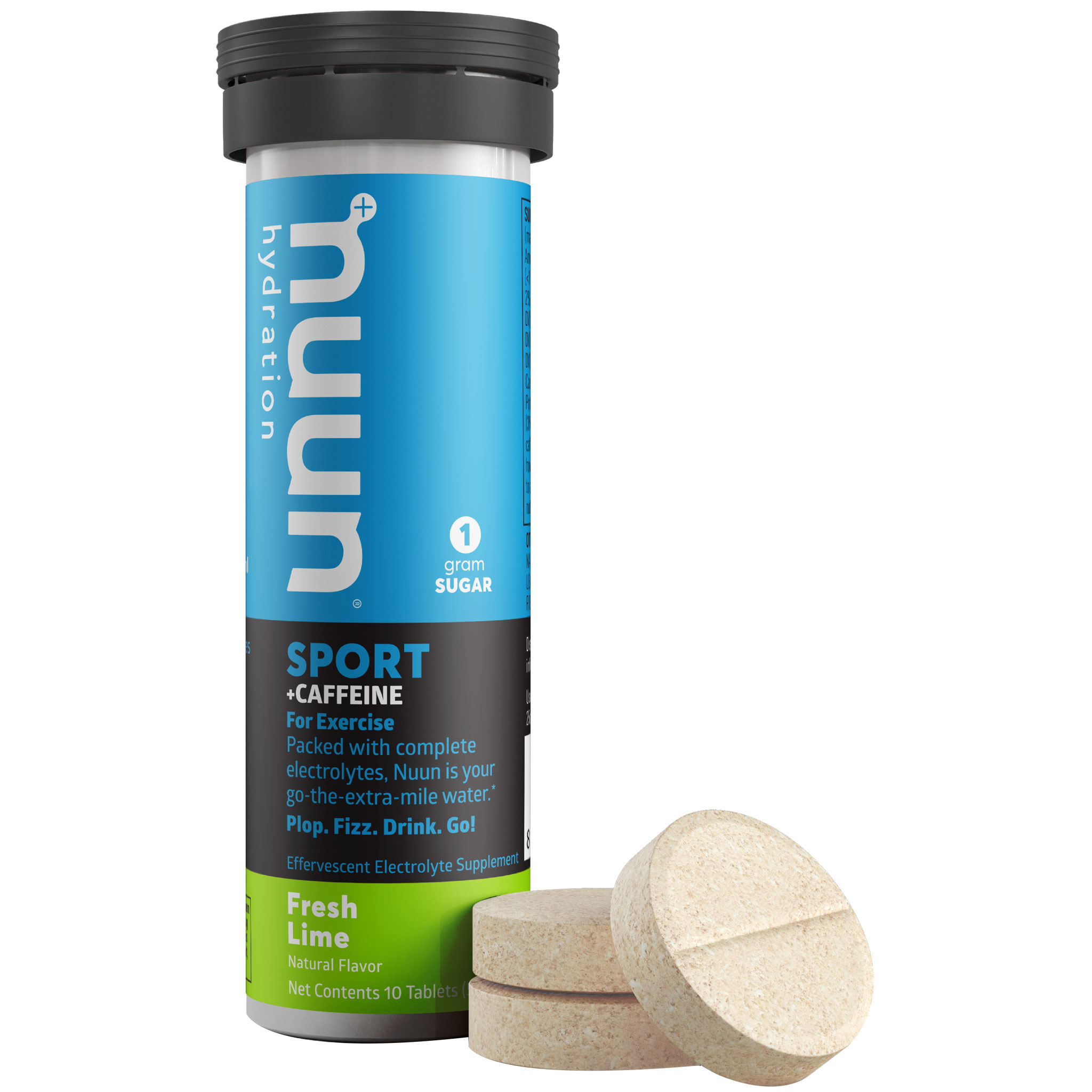Nuun Sport Hydration + Caffeine Tabs, Fresh Lime, 8/Count