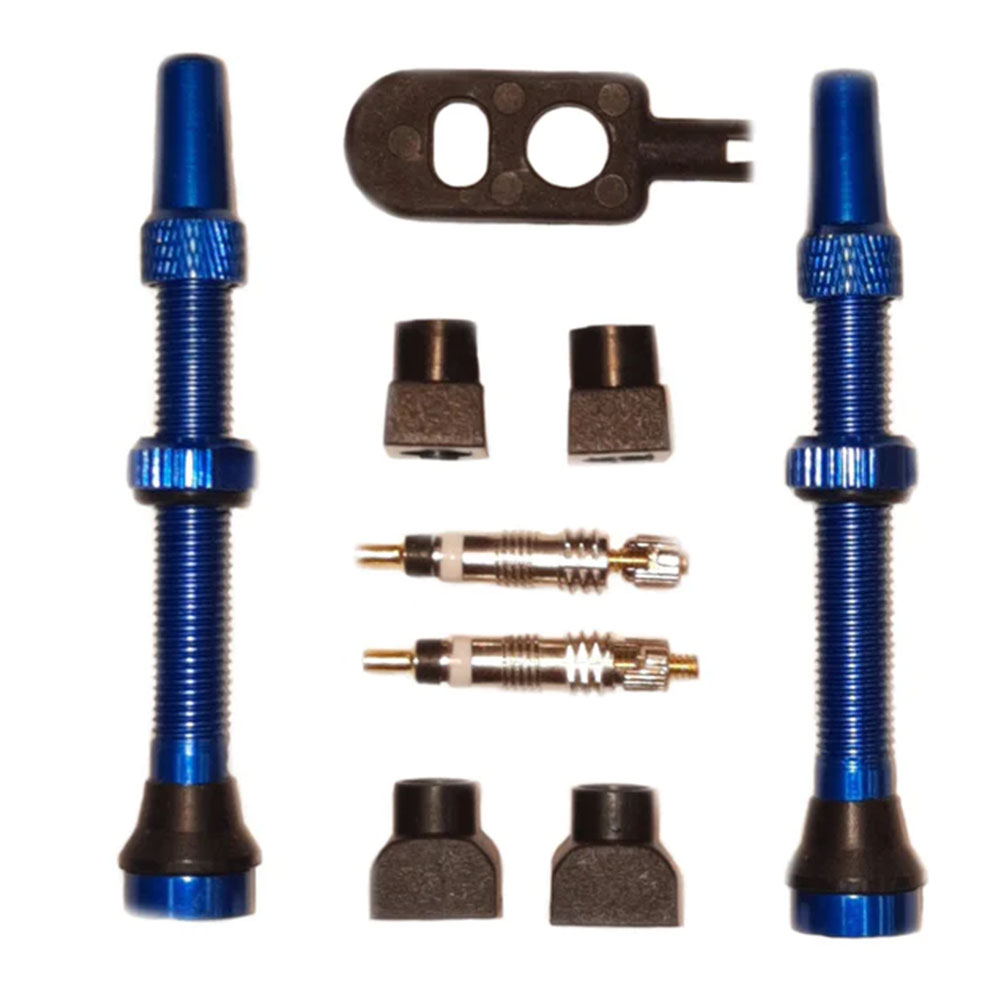 Black Ox Tubeless 40mm Valve Stem Kit, Blue