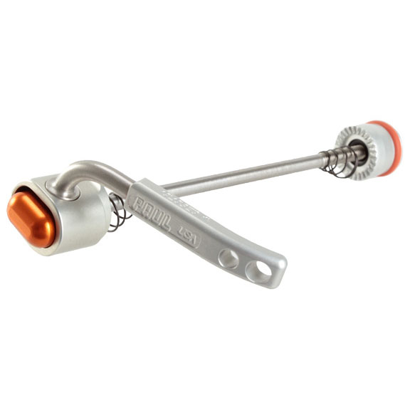 Paul Components Quick Release Skewer, 100mm Front, Silver w/Orange