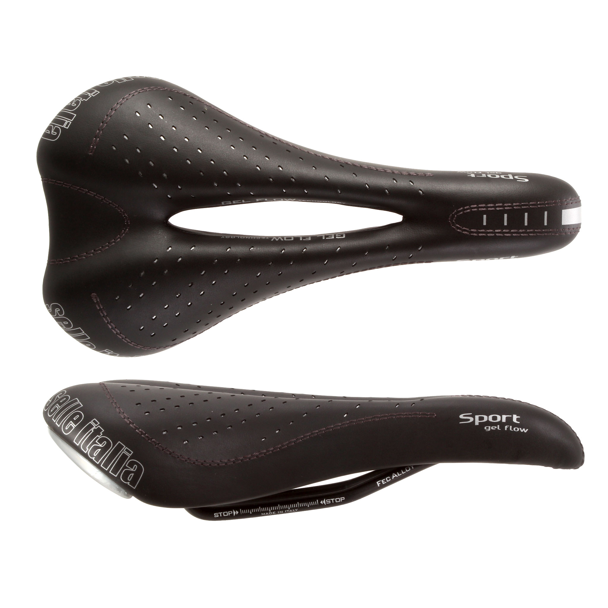 Selle Italia Sport Gel Flow, FeC Alloy Rail, Black