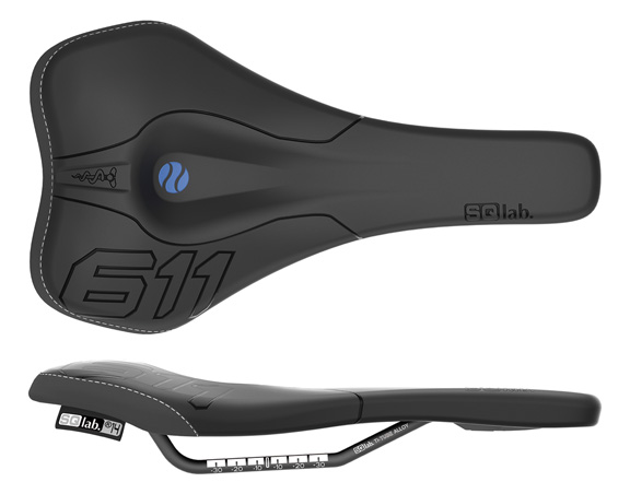SQlab 611 Ergowave S-Tube rail 130* saddle, blk