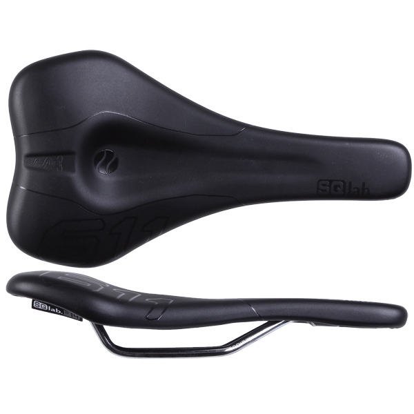 SQlab 611 Ergowave CrMo rail 140* Saddle, blk