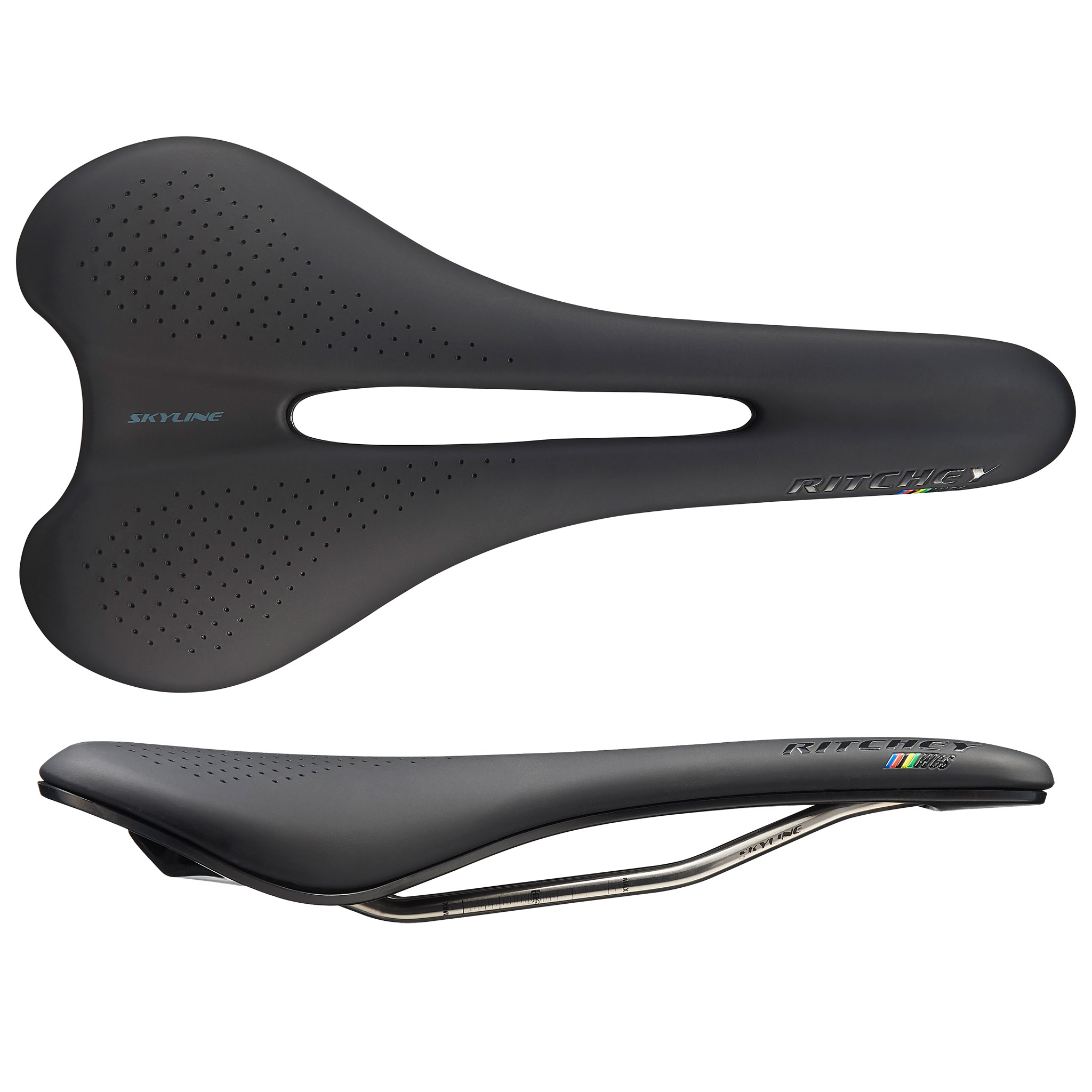 Ritchey Skyline Comp Saddle, CrMo Rail, 145mm Width, Black
