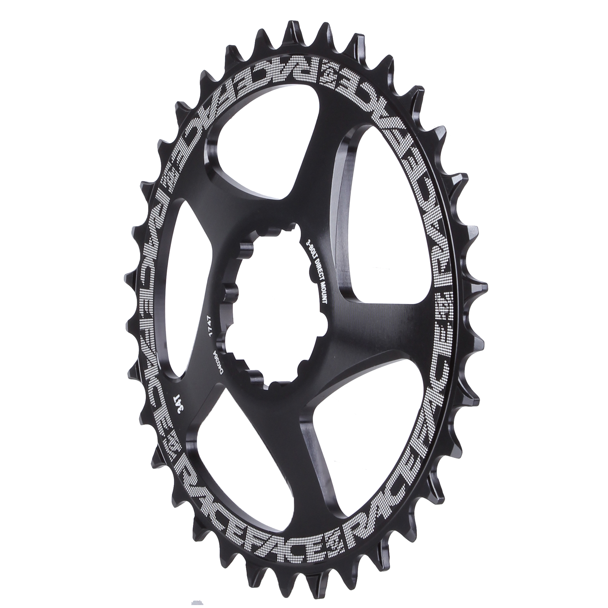 Race Face 3-Bolt Direct Mount NW Chainring, 34T, Black