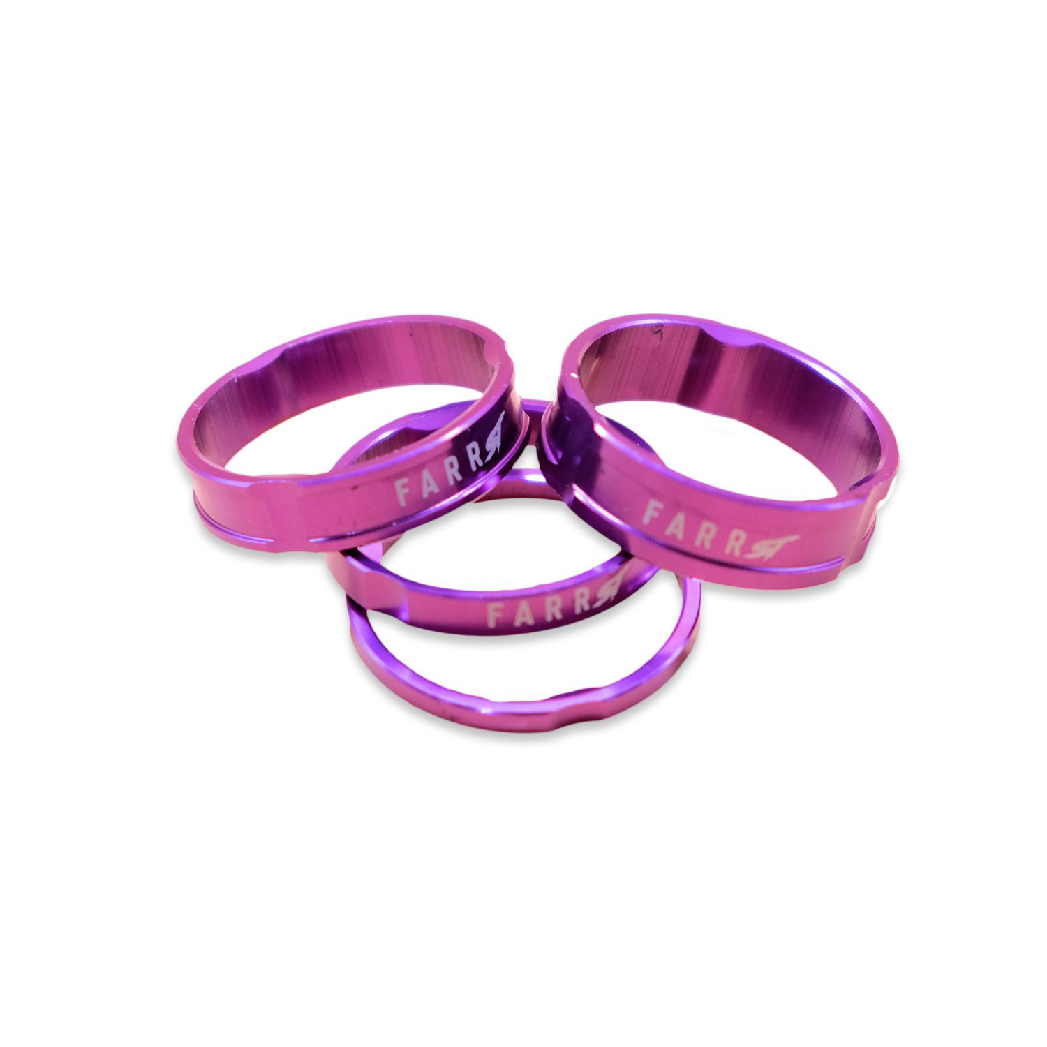 Farr-ST BMX Headset Spacers, 1-1/8", Purple, Set/4