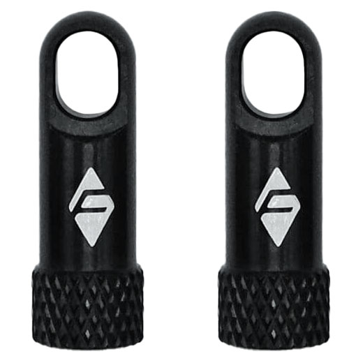 Ridefarr Presta Valve Cap with Core Remover, Black, Pair