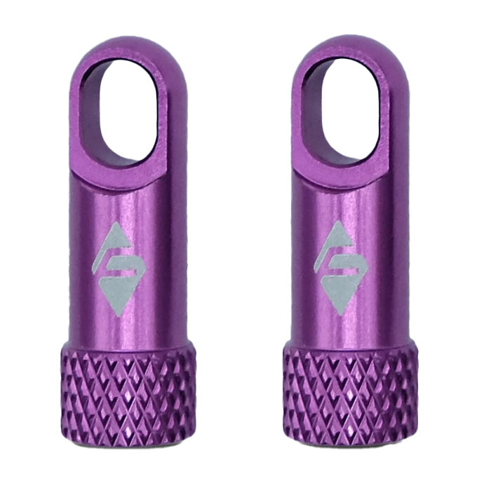Ridefarr Presta Valve Cap with Core Remover, Purple, Pair