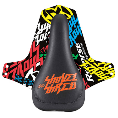 Reverse Nico Vink Shovel and Shred Saddle, Black/Fox Orng 