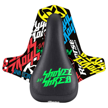 Reverse Nico Vink Shovel and Shred Saddle, Black/Neon Grn 