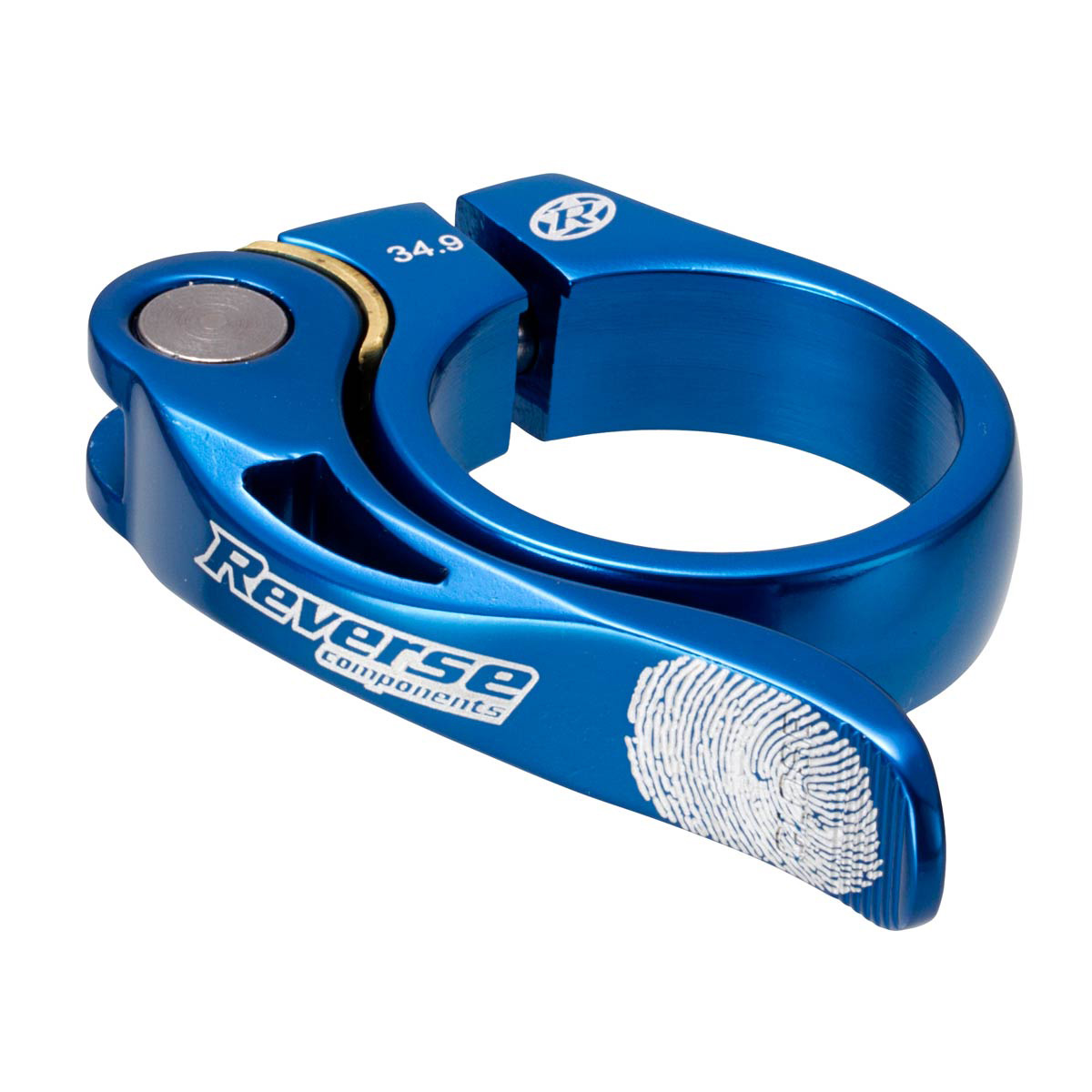 Reverse Long Life Q/R Seatpost Clamp, 34.9mm, Blue