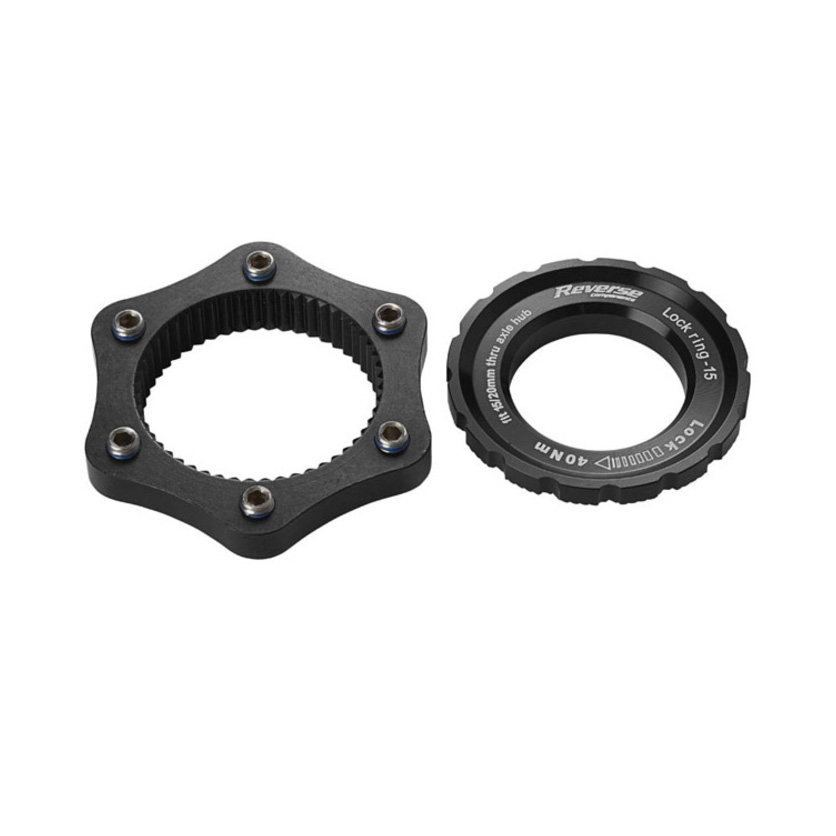 Reverse Rotor Adapter, Center Lock to 6-Bolt, Black