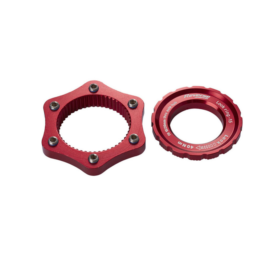 Reverse Rotor Adapter, Center Lock to 6-Bolt, Red