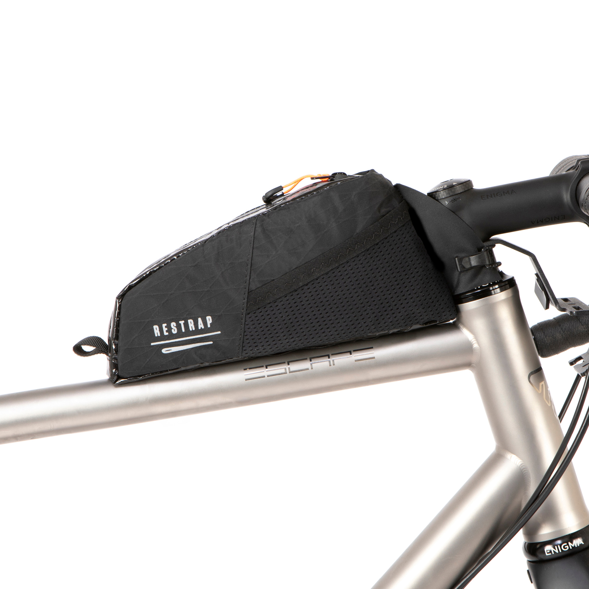 Restrap Race Top Tube Bag, Short, Bolt On, Black