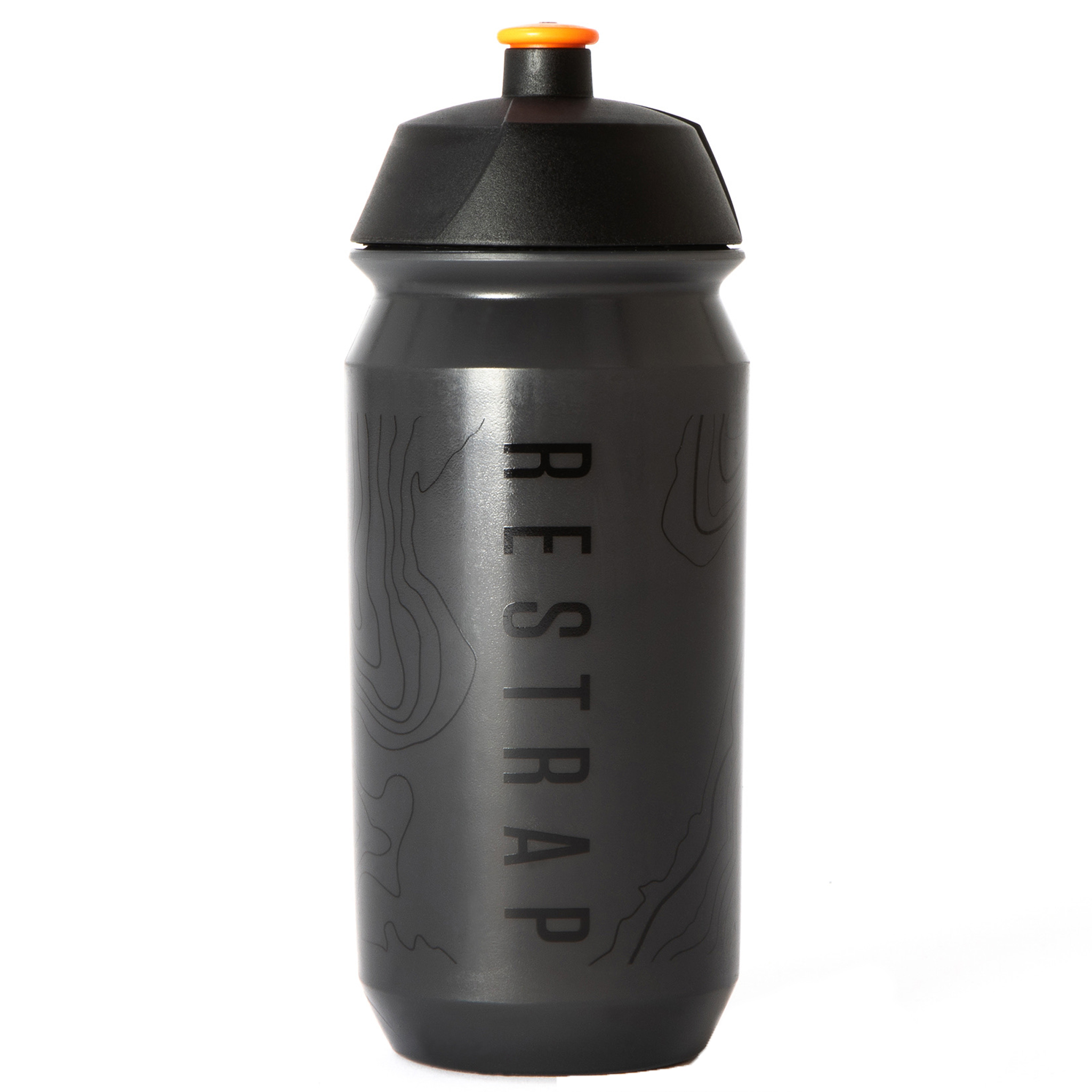 Restrap Contour Design Water Bottle, 500ml, Smoke/Orange